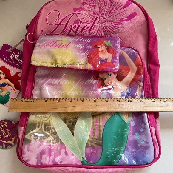 Disney Ariel Little Mermaid Backpack and Pencil Case Pink - Picture 8 of 8
